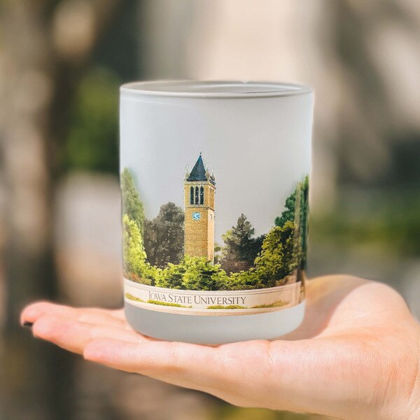 RFSJ Campanile Bells of Iowa State Frosted Rocks Glass (14oz.)